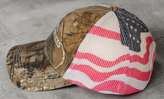 Cap America Trucker Cap Vintage Camouflage US Flag Mesh Hat