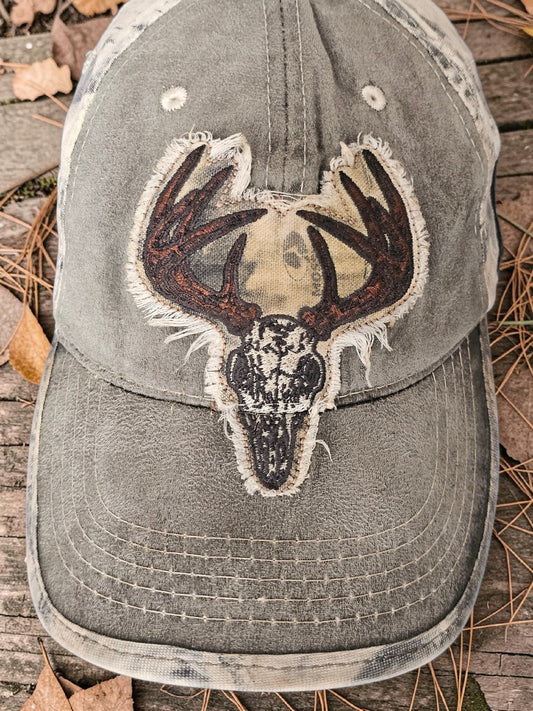 🦌 Ford "Built Tough" Vintage Deer Skull Cap – Camo Edition