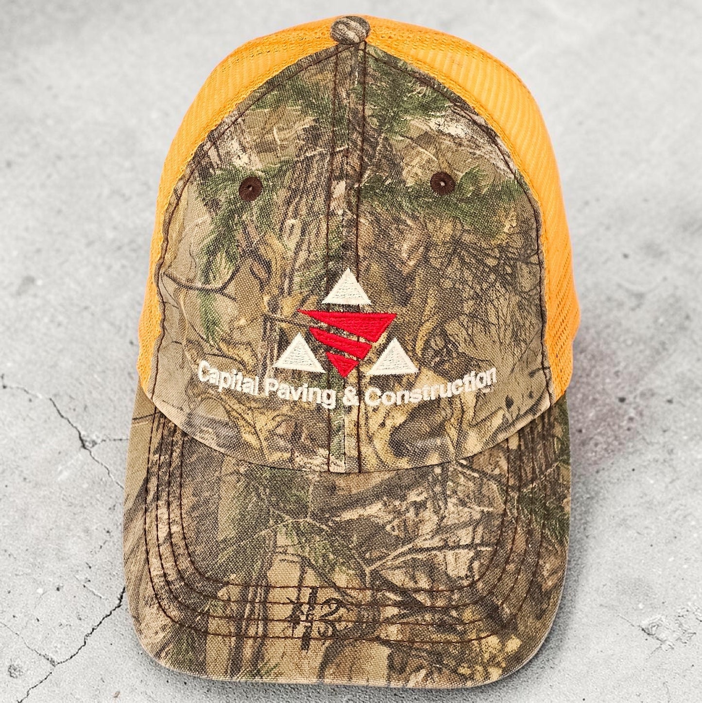 🧢 Vintage Realtree Camo Trucker Hat – Capital Paving & Construction