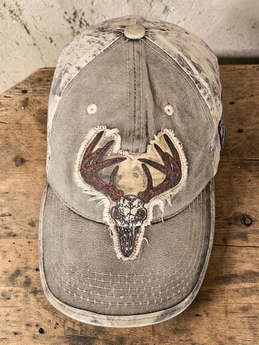 🦌 Ford "Built Tough" Vintage Deer Skull Cap – Camo Edition