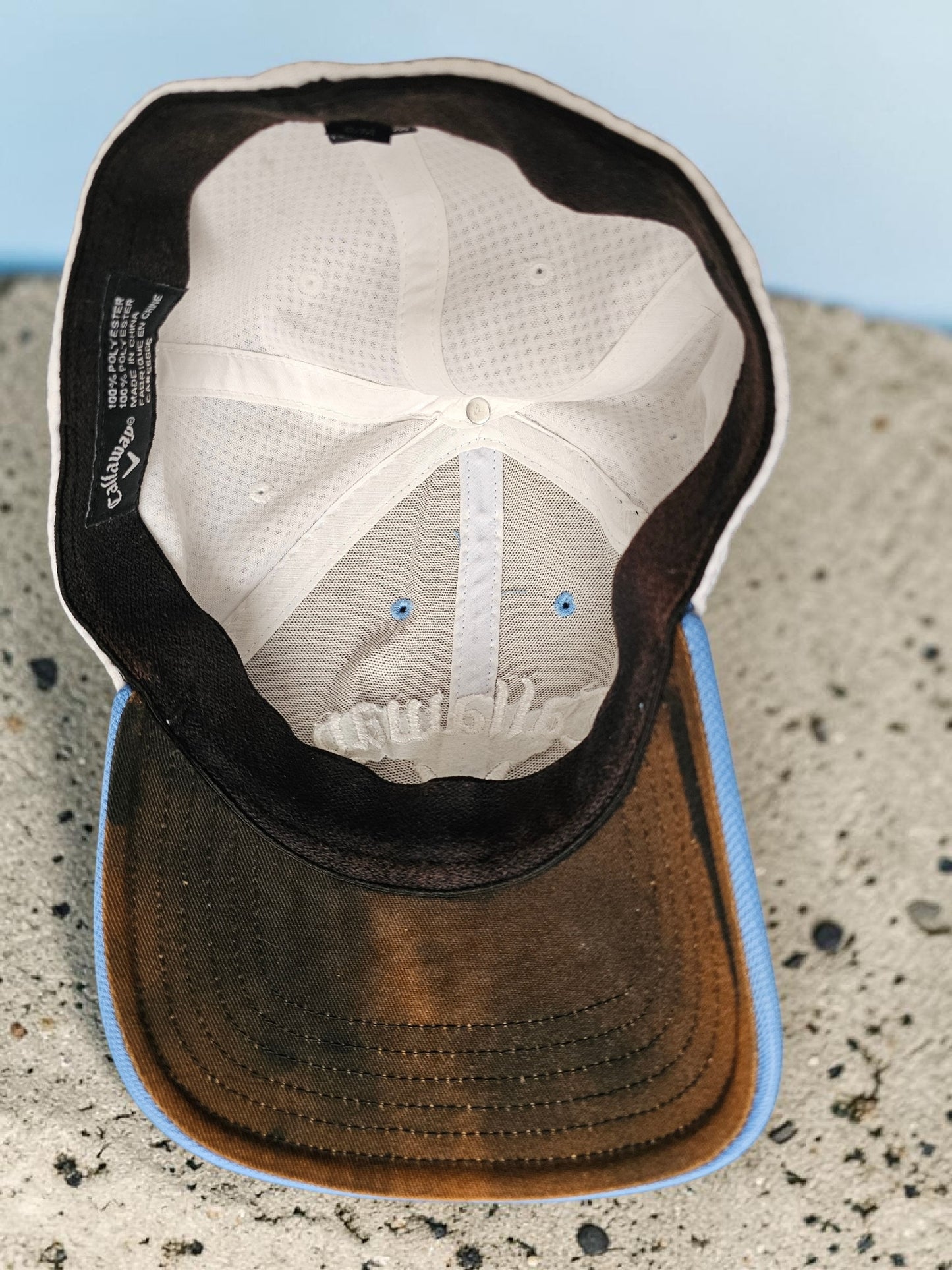Vintage Callaway Golf Cap – A-Flex S/M – Hellblau & Weiß – Sportliche Mesh Cap
